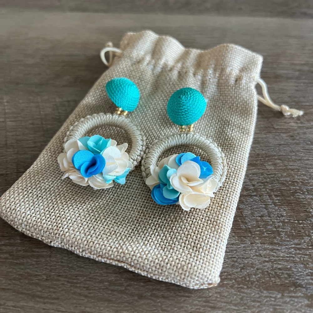 Handmade Statement Earrings – Caribbean Floral Hoop – Unique Boho Jewelry 🌺 - Picture 3 of 4